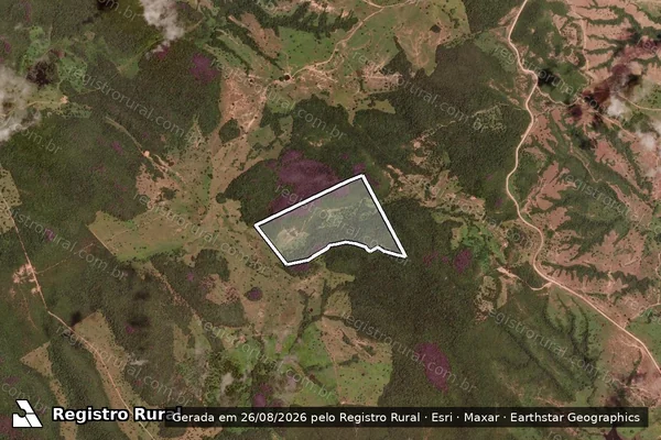 Imagem de satélite de FAZENDA GALHEIROS, DENOMINADA TRONCOS - 001 em Divinópolis de Goiás - GO