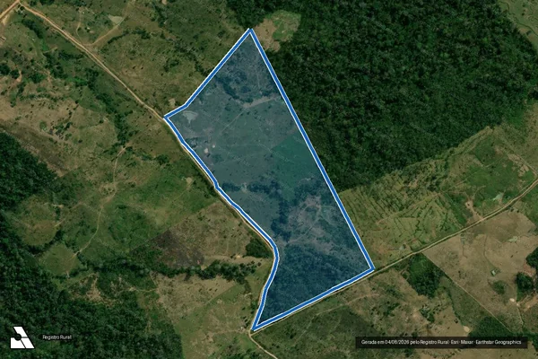 Imagem de satélite de P.A. ORIENTE - Lote 45 - Parte 1 em Rio Branco - AC