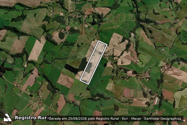 Imagem de satélite de PARTE DO LOTE RURAL Nº 12, situado no Grupo Barão Hirsch, da Colonia Quatro Irmãos, no municipio de JACUTINGA-RS - Matrícula 48.159 em Jacutinga - RS