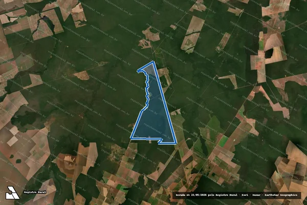 Imagem de satélite de Um lote de terras rurais com 4.238,67 hectares, situado no Município de Campo Novo do Parecis (MT) em São José do Rio Claro - MT