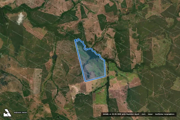 Imagem de satélite de LOTE 37, LOT° TRANQUEIRA, GLEBA 02, FLS. 01/03 - Parte 1 em Figueirópolis - TO