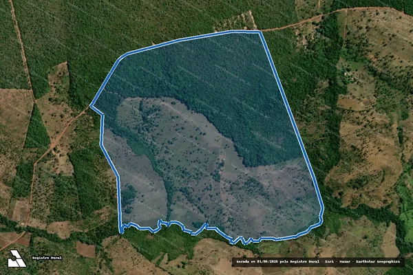Imagem de satélite de Fazenda Mirindiba e Folha Verde, Parte Do Lote 65-B e 66, Gleba Aldeia Bonita - Parte 1 em Santa Terezinha do Tocantins - TO