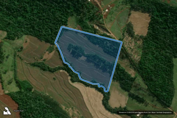 Imagem de satélite de Lote Rural n° 166-A, do 5° Polígono da Gleba Iguaçu - em Matelândia - PR