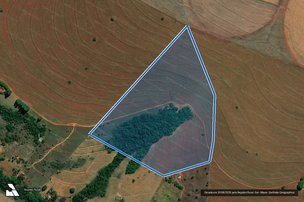 Imagem de satélite de FAZENDA BABILÔNIA, L.D. VERTENTE - 001 em Monte Alegre de Minas - MG