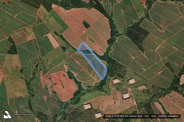 Imagem de satélite de FAZENDA SANTA CRUZ II - Matricula 2.820 em Palestina - SP