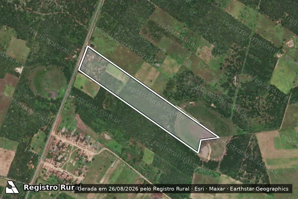 Imagem de satélite de PROJETO DE ASSENTAMENTO ESPINHEIRO - LOTE 123 - Parte 1 em Bento Fernandes - RN