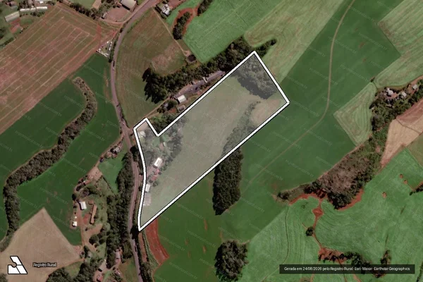 Imagem de satélite de Parte do lote rural nº 18, da Fazenda Chapecó / Zeca Pertuzzatti / GLEBA A em Quilombo - SC