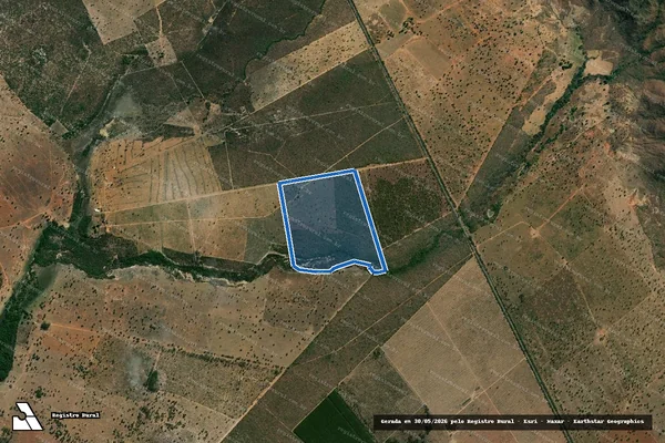 Imagem de satélite de Gleba da Barra parte da Parcela Rural 389 - Parcela 1 em Brasilândia de Minas - MG