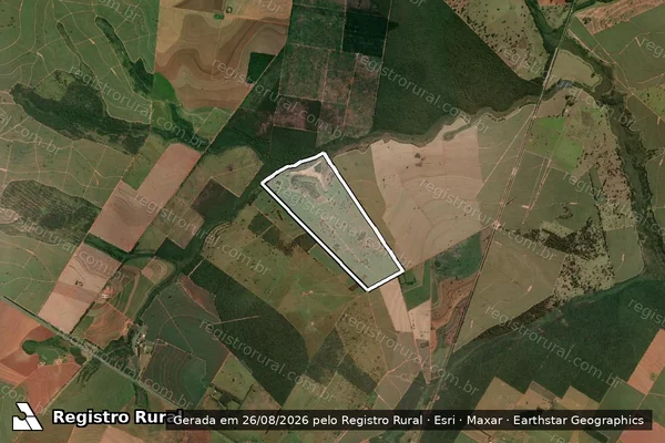 Imagem de satélite de Estância Rancho Caboclo - Matrícula 14.897 em Rancharia - SP