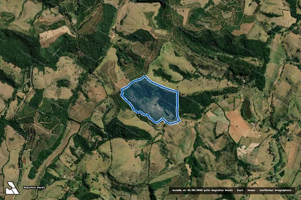 Imagem de satélite de Fazenda São Francisco da Bela Vista - Sítio das Posses em Carmo de Minas - MG