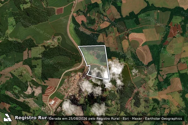 Imagem de satélite de Lote 55 e 54 da Gleba 2 daColônia Cielito - PARCELA 01 em Santa Tereza do Oeste - PR