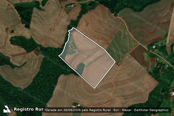 Imagem de satélite de LOTE RURAL Nº 87, DA GLEBA Nº 19-PO - Parcela 1 em Pérola d'Oeste - PR