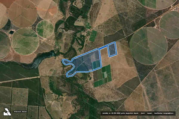 Imagem de satélite de Fazenda Cachoeira da Ponte, lugar denominado Jaburu - Parte 2 em João Pinheiro - MG