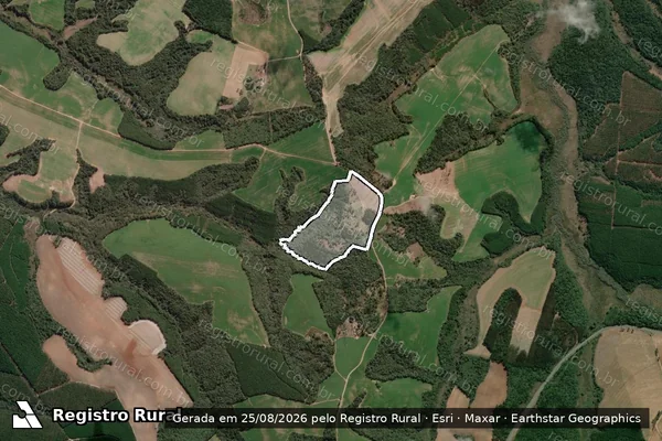 Imagem de satélite de DEBORA MARIA SERENATO - MATRICULA 1.666 - Única em Teixeira Soares - PR