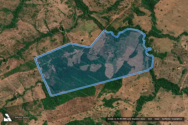 Imagem de satélite de FAZENDA 1 DE JANEIRO, GLEBA 04, PARTE DO LOTE 64, LOT. PIUM RIO DO COCO 2ª ETP - Parte 1 em Chapada de Areia - TO
