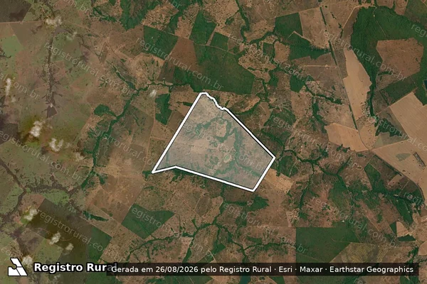 Imagem de satélite de FAZENDA VALE DO NELORE - Matricula 2255 em Araguaçu - TO