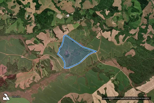 Imagem de satélite de FAZENDA PALMEIRA - Parte 1 em Piraí do Sul - PR