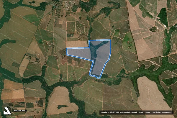 Imagem de satélite de FAZENDA DONA ZIZI - MAT  22.765 em Elisiário - SP