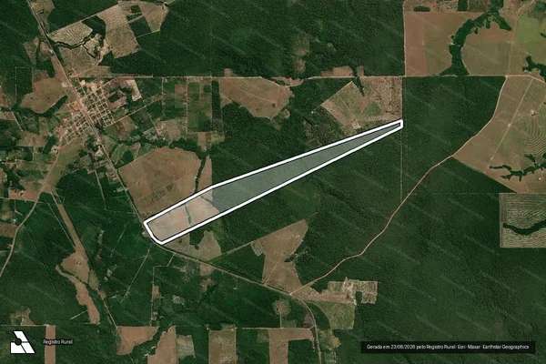 Imagem de satélite de Lote 20-A, G. Lote 46, Setor 07, P.F.Corumbiara ?Seringal Alto Melgaço? Gleba Corumbiara - Matrícula 1205 em Pimenta Bueno - RO