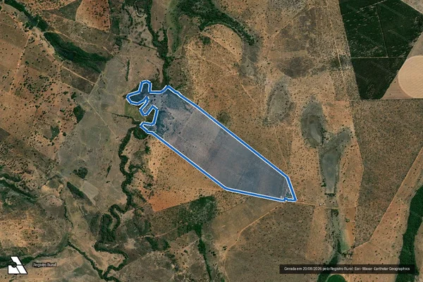 Imagem de satélite de GLEBA DA BARRA ? PARCELA RURAL N°371 - Parte 1 em Brasilândia de Minas - MG