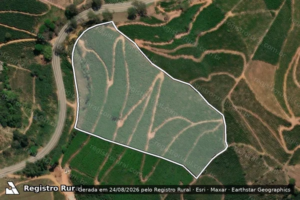 Imagem de satélite de Sítio Santa Clara - Parcela 1 em Ibatiba - ES