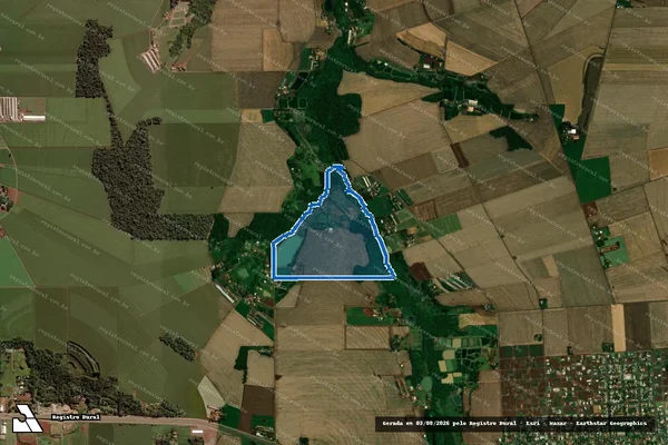 Imagem de satélite de Lote Rural Nº08/09/A, integrante do 12ºPerímetro da Fazenda Britânia - Matrícula 14433 em Quatro Pontes - PR