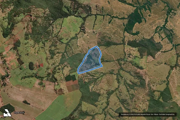 Imagem de satélite de Fazenda Bocaina, lugar denominado Córrego do Barreiro - Parcela 1 em Araguari - MG