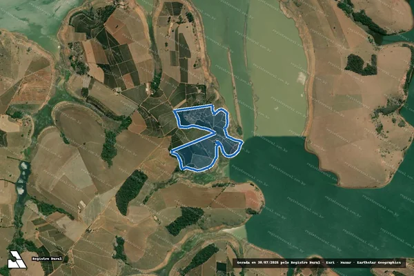 Imagem de satélite de Fazenda Agua Branca - Transcrição 11.046 em Paraguaçu - MG