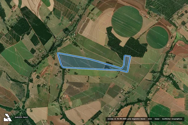 Imagem de satélite de Fazenda Pingo D Água III - Única em Manduri - SP