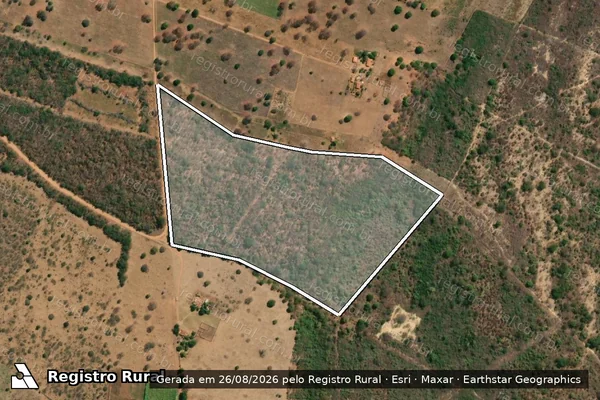Imagem de satélite de Uma parte de terras situada na Fazenda Pedras ou Lagoa do Peixe - GLEBA 02 em Januária - MG