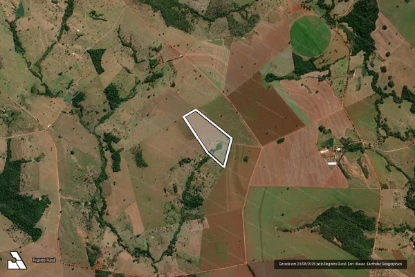 Imagem de satélite de Fazenda São Lourenço das Guarirobas - Gleba 01 em Pontalina - GO