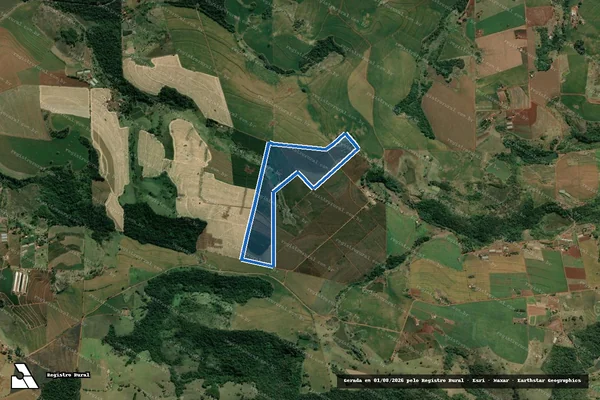Imagem de satélite de Sítio Santa Maria - Parcela 1 em Ribeirão do Pinhal - PR