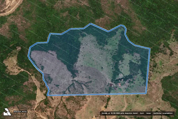 Imagem de satélite de FAZENDA CÓRREGO RICO - PARTE - Transcrição 24.113 em Planaltina - GO