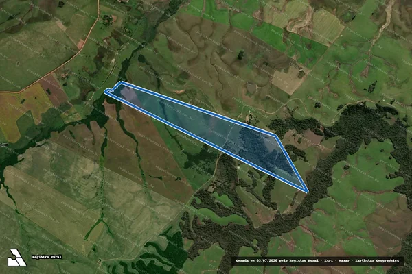 Imagem de satélite de Empresa São Roque - Matrícula 15.645 em Dilermando de Aguiar - RS
