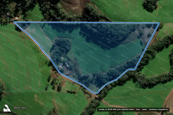 Imagem de satélite de LOTE RURAL Nº 9"A", situado na Linha Dois (02), da Segunda (2ª) Secção Cravo, no municipio de PAULO BENTO-RS - Matrícula 5.391 - PARTE 02 em Paulo Bento - RS