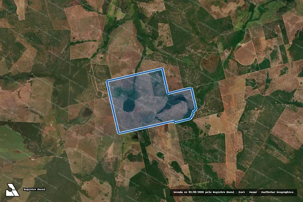 Imagem de satélite de FAZ. CABECEIRA BONITA ? Lotes 70 e 82, do Lot° Gameleira n° 13 - Lote 70 em Formoso do Araguaia - TO