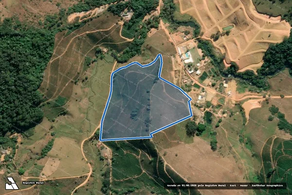 Imagem de satélite de BARRA DE MONTE ALVERNE E BARRA DE SÃO SIMÃO OU CACHOEIRA DE SANTO ANTONIO - Parte 6 em Manhuaçu - MG