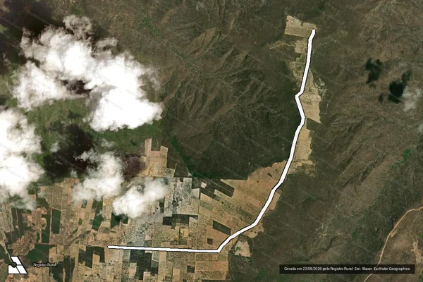 Imagem de satélite de PROJETO DE ASSENTAMENTO SERRA DO MEIO ? ESTRADA VICINAL 3 - Parte 1 em Santana do Matos - RN
