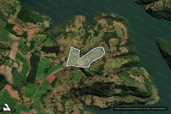 Imagem de satélite de Imóvel Rural denominado Iguaçu - Matrícula 3675-1376 em Mangueirinha - PR