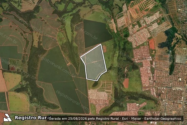Imagem de satélite de FAZENDA FIEL - Matrícula 23.979 em Uberaba - MG