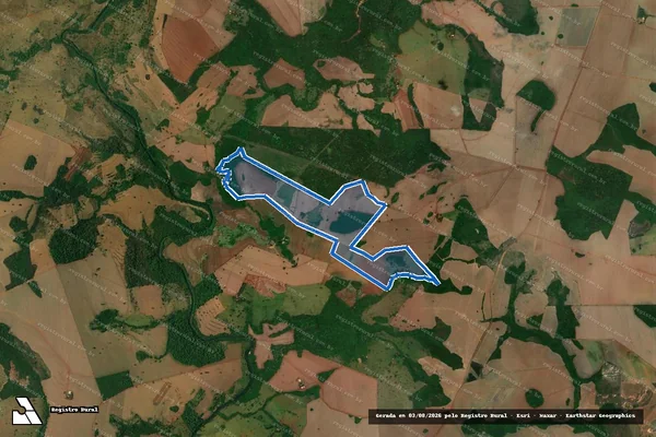 Imagem de satélite de Fazenda Santa Maria, Lugar Denominado Barreiro - Gleba 01 em Jataí - GO