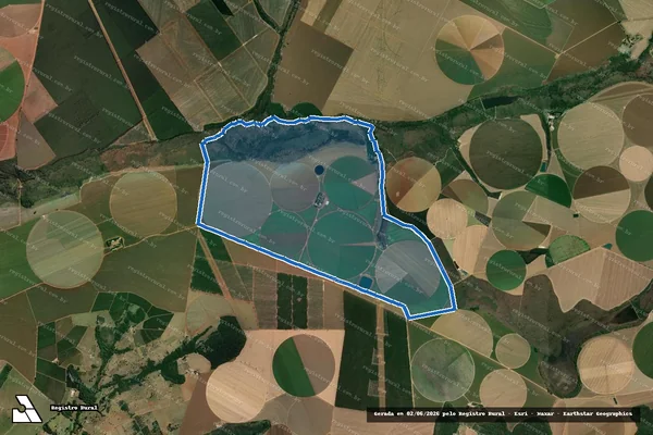 Imagem de satélite de Fazenda Alagoas ou Mandaguari, lug. den. ?Fazenda Sayo? - Parte 1 em Indianópolis - MG