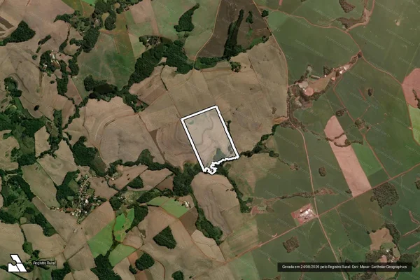 Imagem de satélite de PARTE DO LOTE RURAL 170 DA SECÇÃO LAJEADO OURO - . em Machadinho - RS