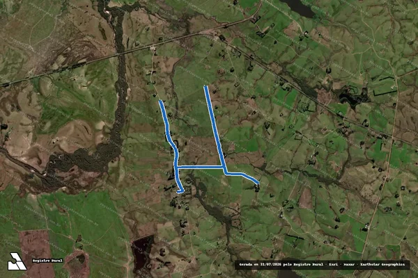 Imagem de satélite de Estrada municipal - Estrada municipal A em Sant'Ana do Livramento - RS