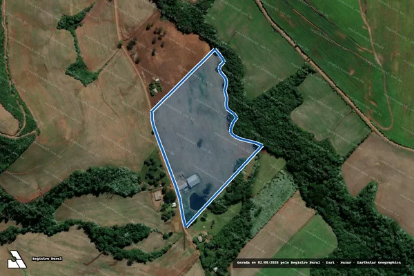 Imagem de satélite de O LOTE RURAL DE TERRA DE CULTURA E MATOS, número NOVENTA E SEIS (96), e PARTE DOS LOTES RURAIS números OITENTA E SEIS (86)  e OI - Gleba GLEBA A em São Lourenço do Oeste - SC