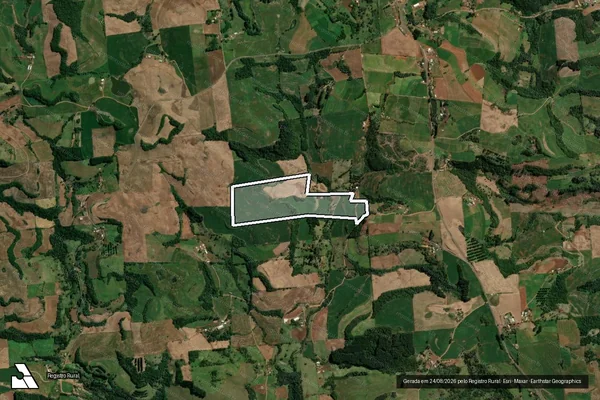 Imagem de satélite de PARTES DOS LOTES COLONIAIS RURAIS números SETENTA E UM (71), SETENTA E QUATRO (74) e SETENTA E OITO (78) - Gleba GLEBA A em São Lourenço do Oeste - SC