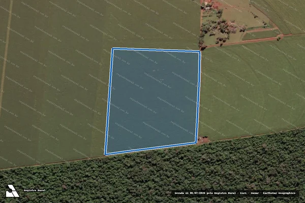 Imagem de satélite de LOTE RURAL Nº 307- PARTE 03, DA GLEBA A DO IMÓVEL SILVA JARDIM  - PARTE 1 em Serranópolis do Iguaçu - PR