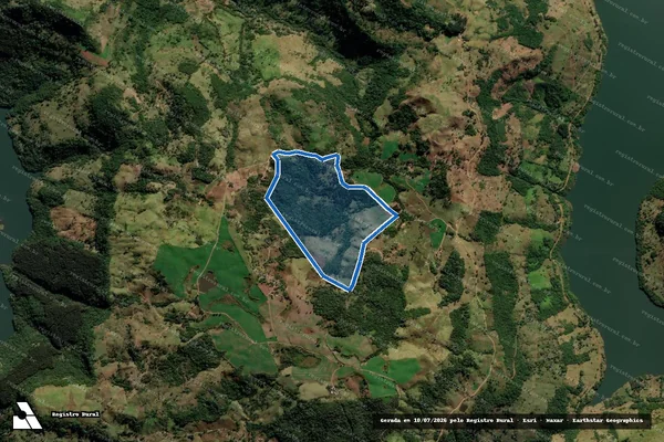 Imagem de satélite de Parte do imóvel Rural Costeira do Rio São Felinho, Pedregulho - Matrícula 14.968 em Coronel Domingos Soares - PR