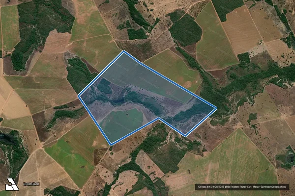 Imagem de satélite de FAZENDA ESPIRITO SANTO (PARTE DO LOTE 80), LOT°. CABECEIRA DO RIBEIRÃO JOSE GRANDE em Sucupira - TO