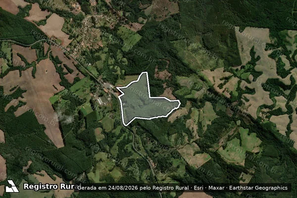 Imagem de satélite de GRANJA NOSSA SENHORA APARECIDA - Matrícula 2454 em Ortigueira - PR